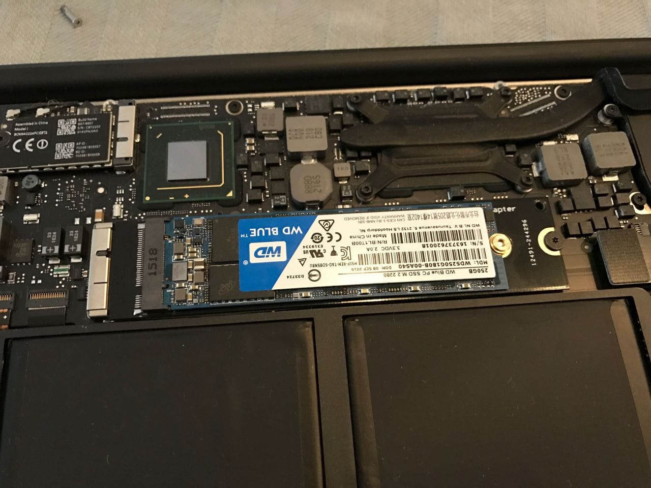Install WD Blue M.2 SSD into MacBook Air mid 2012